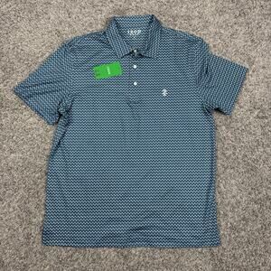 Izod Short Sleeve Golf Sport Polo Mallard Blue Mens M